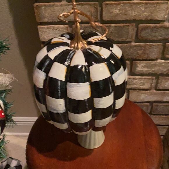 Large Designer inspired Checked Pumpkin - Picture 4 of 11